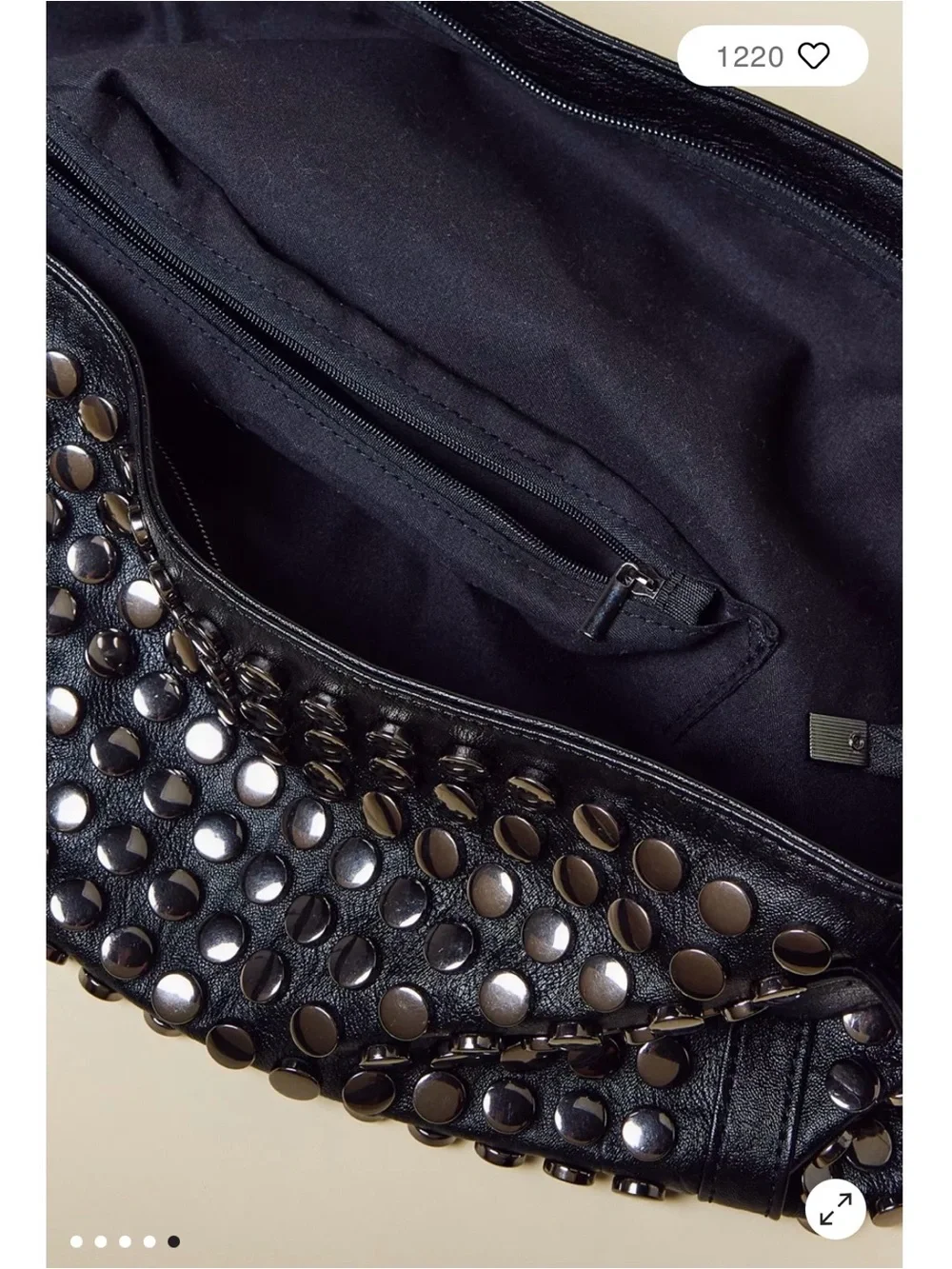 BDG Black Studded Faux Leather Tote